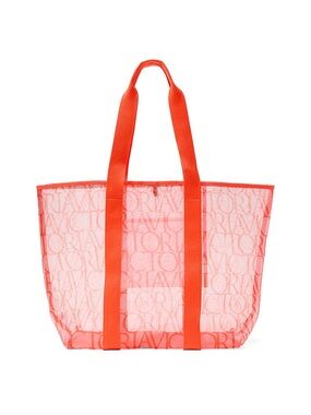 Victoria's Secret Coral Mesh Large Carryall Logo Beach Tote Coral NWT Limited